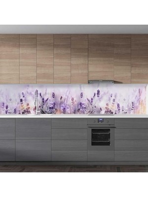 Vuralsin38 Mutfak Tezgah Arası Folyo Kaplama Folyosu Lavanta Çiçek 60X100 cm