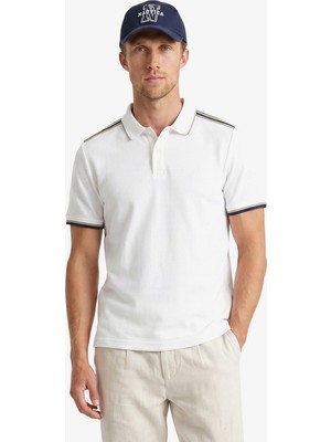 Nautica Erkek Beyaz Regular Fit Polo Yaka T-Shirt K65378T.1BW