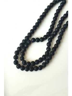 c-bhadu naturel 8 mm Siyah Lav Taşı Doğaltaş Dizi