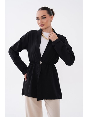 Mega Life Tek Düğmeli Belden Lastikli Dabıl Kimono