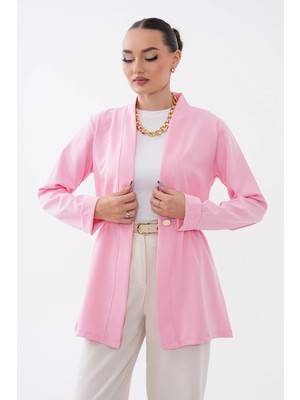 Mega Life Tek Düğmeli Belden Lastikli Dabıl Kimono