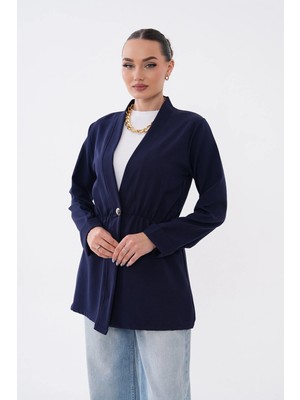 Mega Life Tek Düğmeli Belden Lastikli Dabıl Kimono