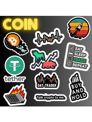 Vuralsin38 Kripto - Borsa - Trader Seti | Laptop Notebook Telefon Etiket