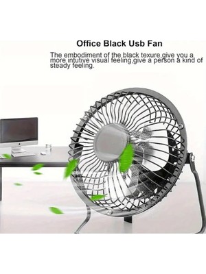 Vuralsin38 Masa Üstü Metal USB Mini Fan - Sessiz Soğutucu Vantilatör - 13.5 cm Çaplı 4 Alüminyum Kanatlı - Ayarlanabilir Açılı Masa Fanı - 5V 2.5W Güç - USB Girişli Mini Klima Fan - Ofis, Ev, Laptop
