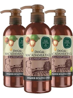 Vuralsin38 Doğal Macadamia Yağlı El ve Vücut Losyonu 250 ml x 3