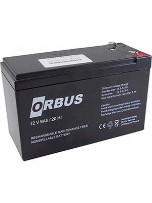 Orbus 12V 9A Bakımsız Kuru Akü 9 Ah Kapasite ile Güçlü Performans Sunar