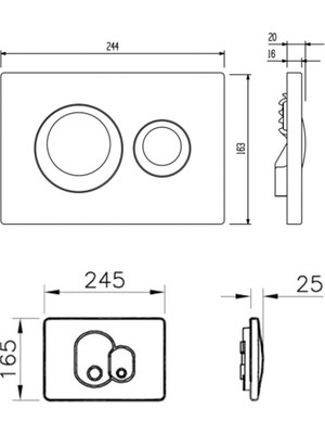 Vitra Kumanda Paneli Parlak Krom 711-1080 Kolay Montaj Özelliği ile Çift Kademeli