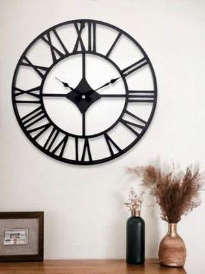 Vuralsin38 Galaxy DM30 Serisi Roma Rakamlı Metal Duvar Saati Siyah 30 cm