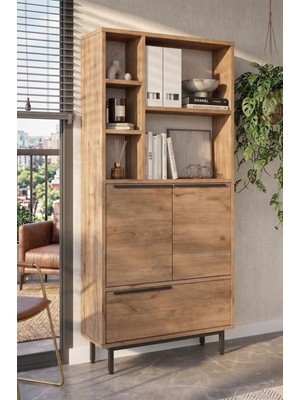 Yurudesign Ocean Ofis Klasör Dolabı Kitaplık 3 Kapaklı Metal Ayaklı Sepet ON9B-S