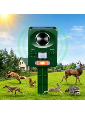 Zigver Ultrasonik Su Geçirmez Güneş Enerjili Hayvan Kovucu Kedi Köpek Tilki İçin Etkili Koruma