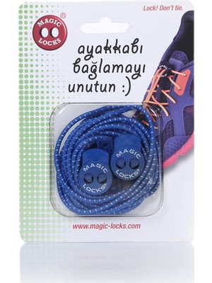 Magic Locks 120 cm Mavi Akıllı Bağcık Yuvarlak Özellikleriyle Spor ve Günlük Ayakkabılara Uygun