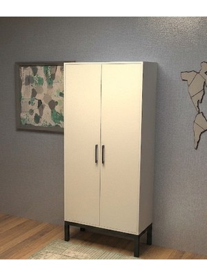 Alfimo Mobilya Bohem 2 Kapaklı Çok Amaçlı Dolap Gardırop Askı Dolabı