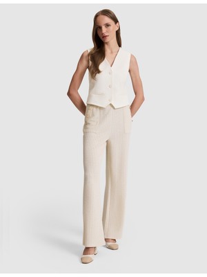 Pierre Cardin Kadın Ekru Flare Fit Eşofman Altı 50325445-VR019