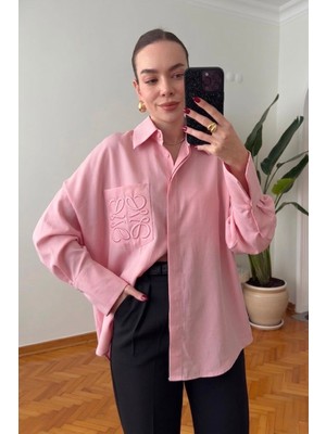 My Lunessa Loe Premium Modal Nakışlı Oversize Gömlek