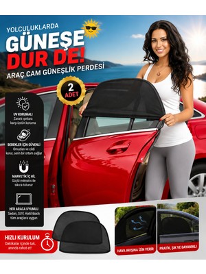 TUMKE 2 Adet Araba Yan Cam Güneşlik Perde Araç Arka Cam Perdesi