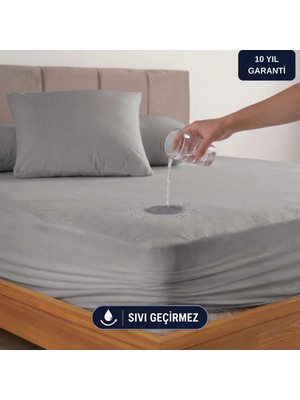 Formeya Gri Mikro Fitted Full Kenar Su Sıvı Geçirmez Yatak Koruyucu Alez Bebek-Tek-Çift Kişilik Battal Alez