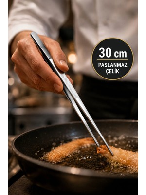 Chavin Çelik 30 cm Çok Amaçlı Cımbız Profesyonel Şef Cımbızı Maşası CIN765-3