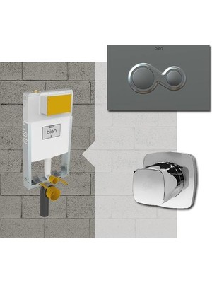 Bien Gömme Rezervuar Seti Metal Ayaklı Güçlü Yapı ile Kolay Kurulum 3/6 LT Model