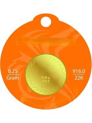 0,25 gr Ağırlığında Çeyrek Grm Altın 22 Ayar Altın Malzeme ile Üretilmiştir