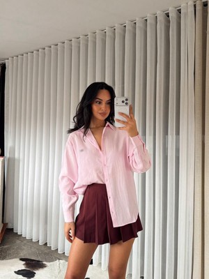 My Lunessa Lcs Modal Nakışlı Oversize Gömlek