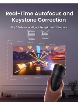By Capsule Air, Dünyanın En Küçük Tv Projeksiyon Cihazı, Sadece 650G, 2 Saat Oynatma, Otomatik Odak - Siyah