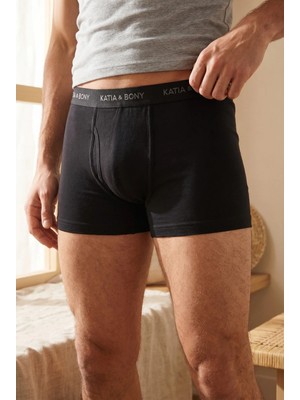 2'li Paket Basic Modal Erkek Boxer Siyah/Siyah