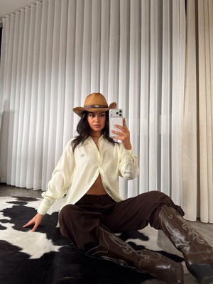 My Lunessa Lcs Modal Nakışlı Oversize Gömlek