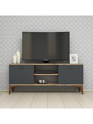 Ferniso Mobilya 120 cm Modern Tasarımlı Tv Ünitesi Açık Gri Suntalam Malzemeden Üretilmiştir