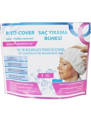 Med-Cover Medcover 1 Adet Saç Yıkama Bonesi Tek Kullanımlık Pratik Kullanım ile Hasta Bakımında Kolaylık