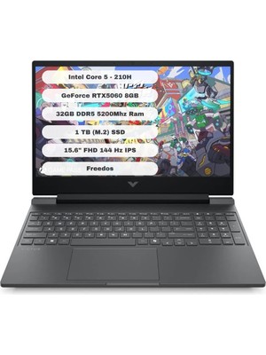 Hp Victus Gaming 15-FA2019NT GTI32 Intel Core 5 210H 32GB 1tb SSD RTX5060 Freedos 15.6" Fhd C21SGEA