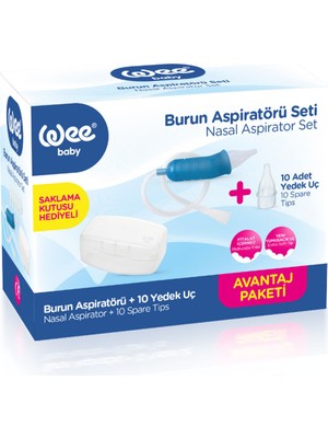 Wee Baby Burun Temizleyici Aspiratör Seti 10 Yedek Uç ile Bebekler için Güvenli Temizlik
