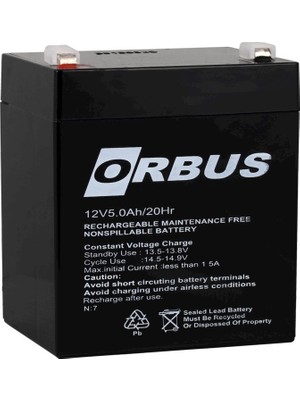 Orbus 12 V 5 A Bakımsız Kuru Tip Akü 5 Ah Standart Özellikler ile Güçlü Performans