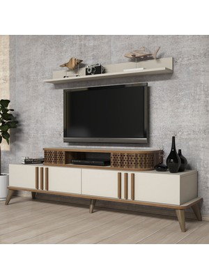 Variant Mobilya Eylül Krem Renkli TV Ünitesi Suntalam Malzeme ile 168x51x39 cm Modern Tasarım