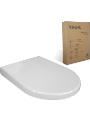 Aqua Bagno Zero Yavaş Kapanan Klozet Kapağı Duroplast Beyaz Renkli Kolay Temizlik Özelliği