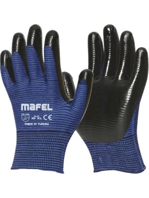 Popüler Sepet Mafel MF-001 Nitril Kaplı Aşınmaya Dayanıklı Inşaat ve Iş Eldiveni (12'li Paket)