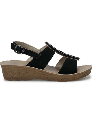 Polaris 409036.Z Siyah Kadın Comfort Sandalet