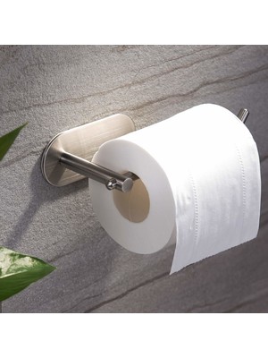 DELTAHOME Paslanmaz Çelik Tuvalet Kağıtlığı Aparatı Yapışkanlı Sistem Inox Renkli Kaliteli Malzeme