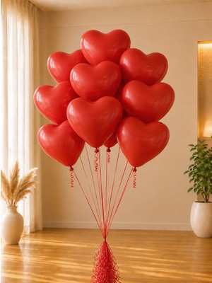 Kalp Balon Kırmızı Lateks 25'li