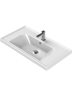 Turkuaz Seramik Frame 90x45 cm Etajerli Lavabo