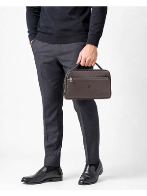 Derise Club Erkek Kahverengi El Çantası Portföy Çanta Iki Bölmeli El Çantası Clutch Çanta