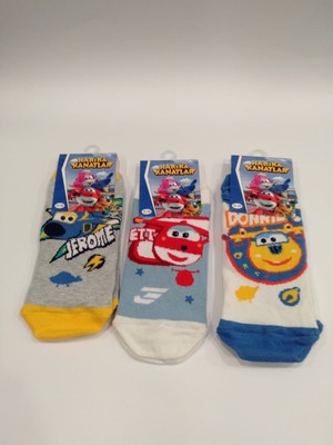 Çimpa Super Wings 15046 Çocuk Patik Çorap 3'lü