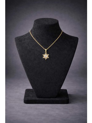 Mdm Style Gold Renk Güneş Figürlü Opal Taşlı Kolye