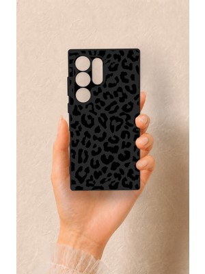Vip Case Samsung S24 Ultra Uyumlu Siyah Leopar Desenli Silikon Kılıf