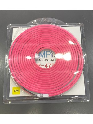 Lampist 12V 5mt Neon LED IP65 pembe
