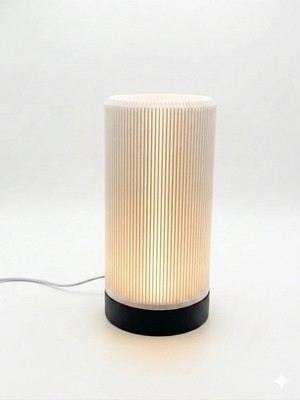3Dikili Design Minimalist Tasarım 3D Baskı Masa Lambası | LED Işıklı Dekoratif Lamba 21 cm