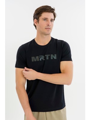 Maraton Regular Erkek Bisiklet Yaka  Siyah- T-Shirt