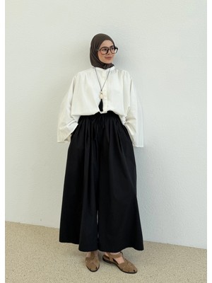 Moda Aksa Geniş Paça Palazzo Siyah