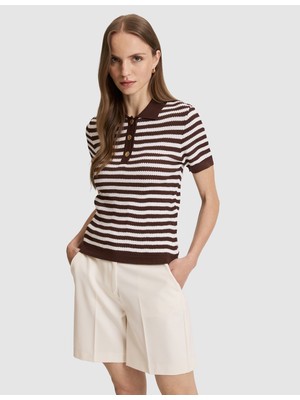 Pierre Cardin Kadın Kahverengi Slim Fit Kazak 50324128-VR029