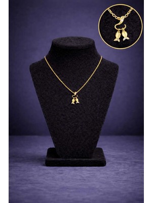 Mdm Style Minimal Taşlı Balık Figürlü Gold Kolye