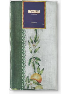 Chiara Alessi Carpe Diem Yeşil Polyester Runner 50X150 cm